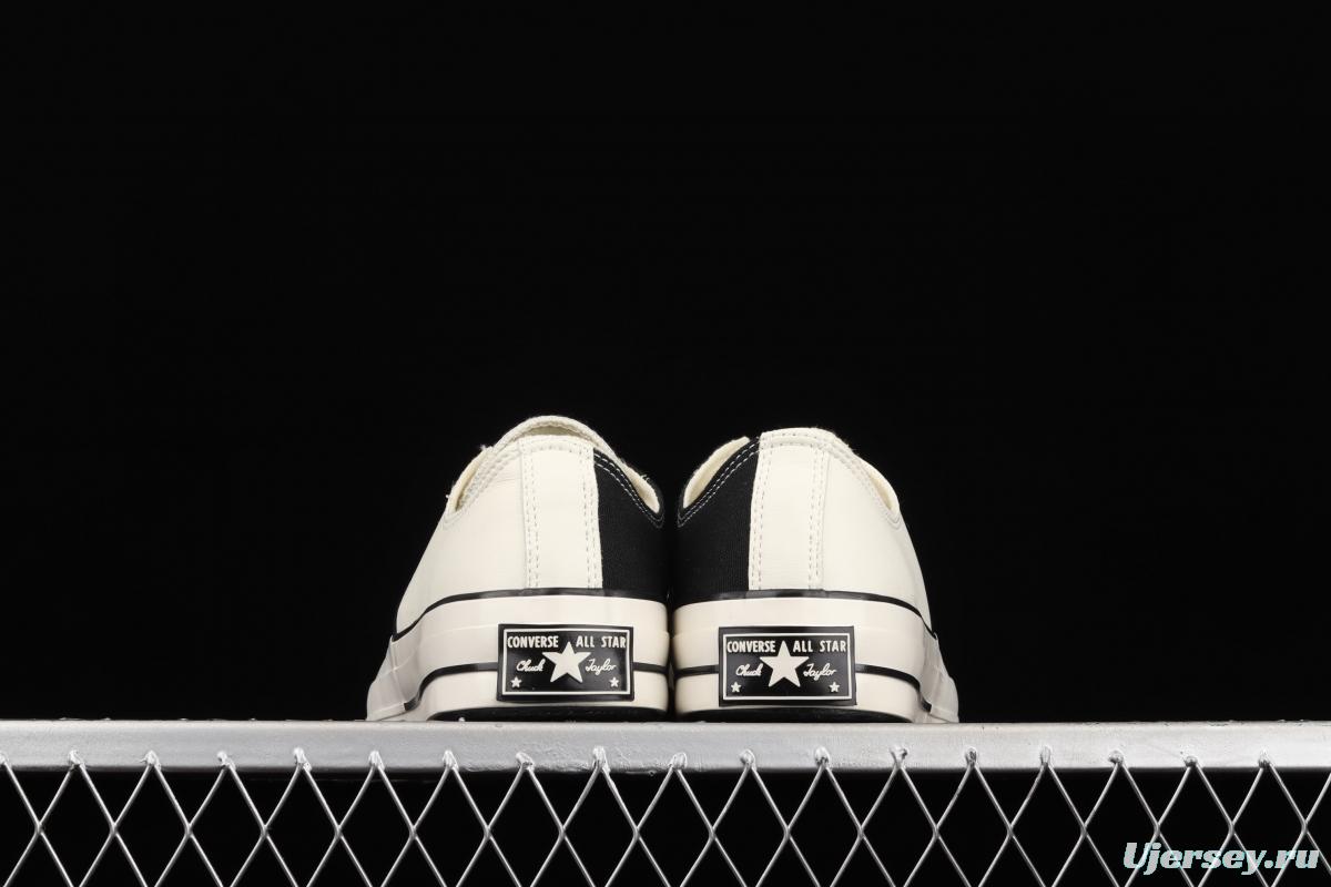 Converse Restructured Chuck 1970 White spliced black and white vulcanized low-top leisure sports shoes 168624C