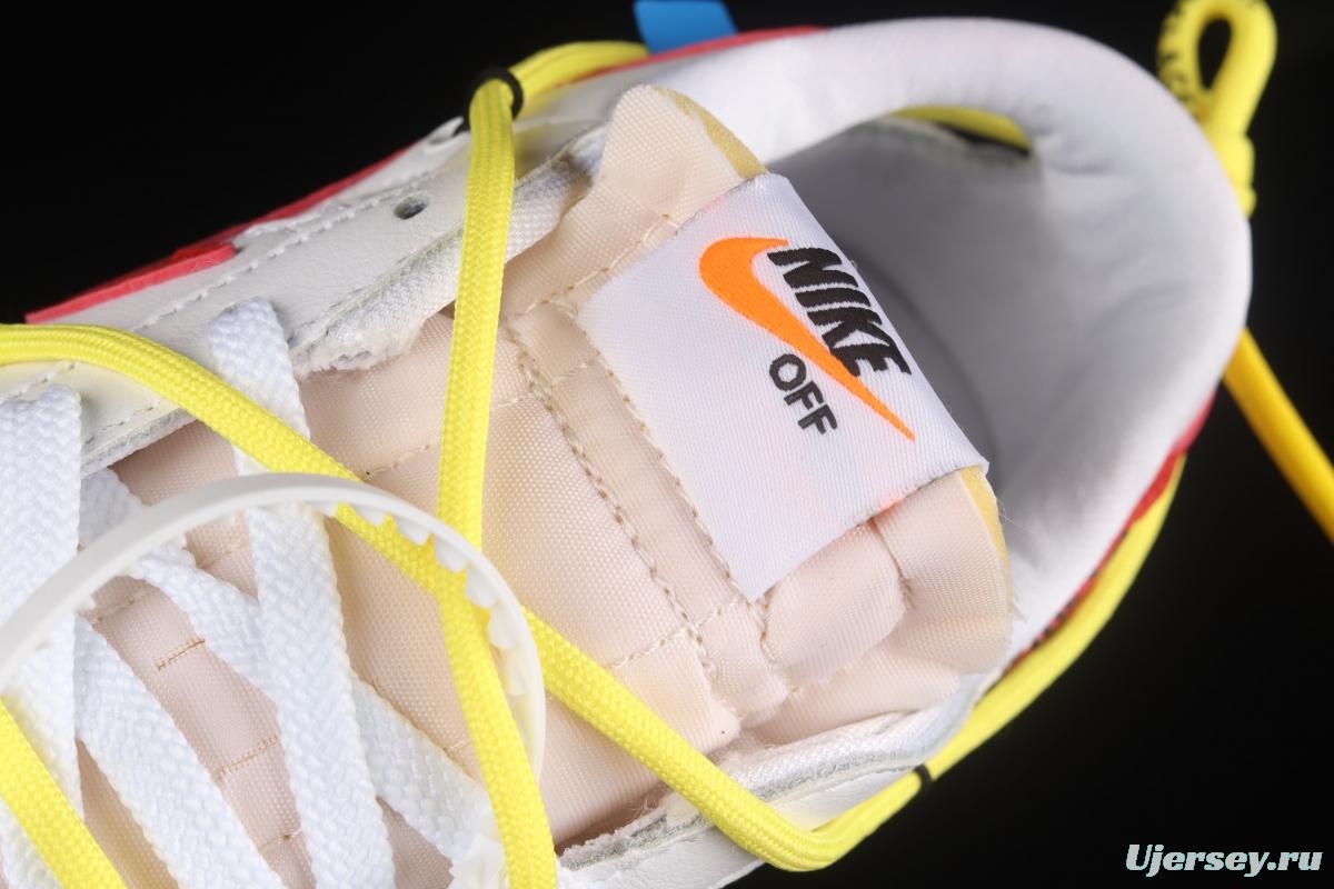 OFF-White x NIKE Blazer Low co-branded deconstruction style trailblazer low upper shoes DH7863-100