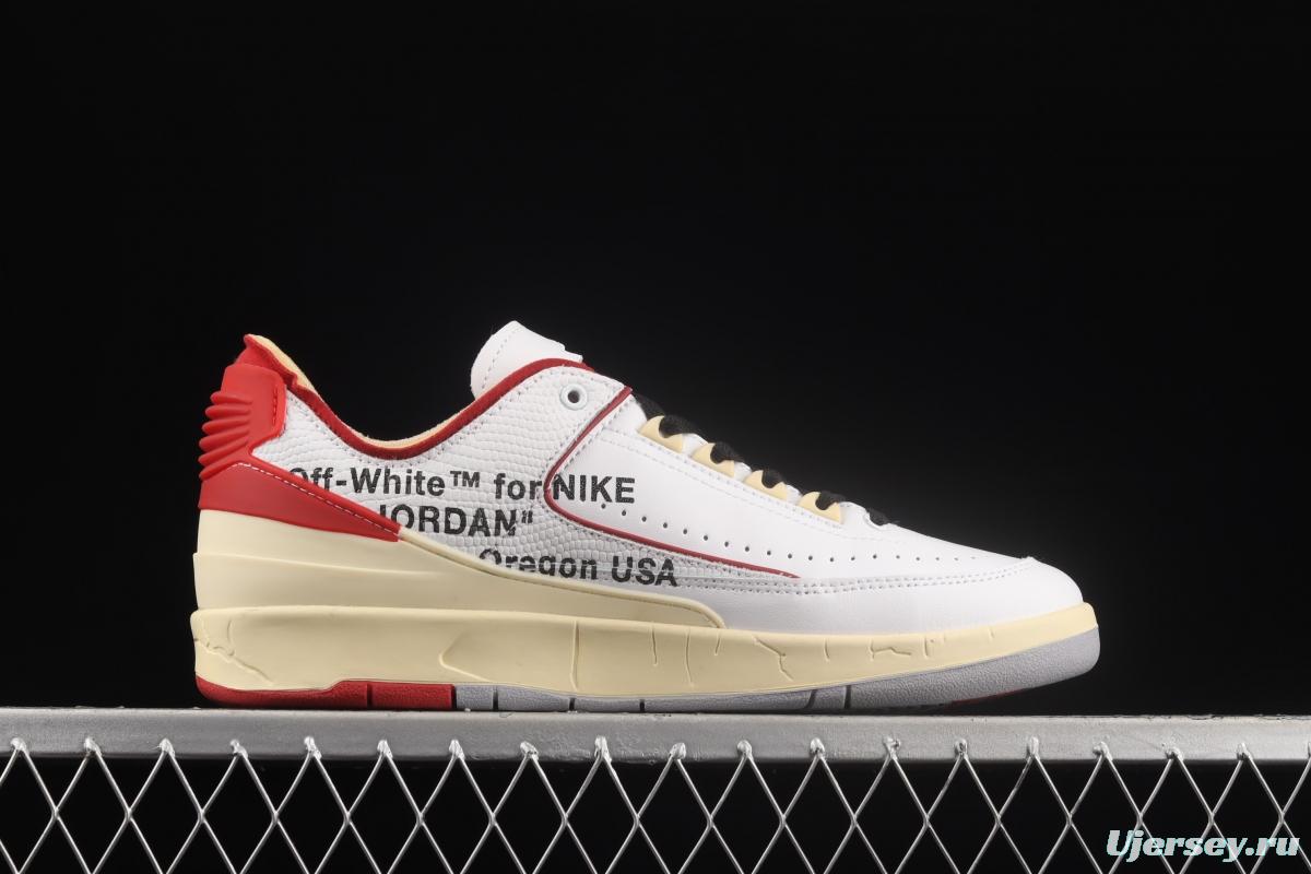 OFF-White x Air Jordan 2 Low SP AJ2 Joe 2 Chicago color matching basketball shoes DJ4375-106