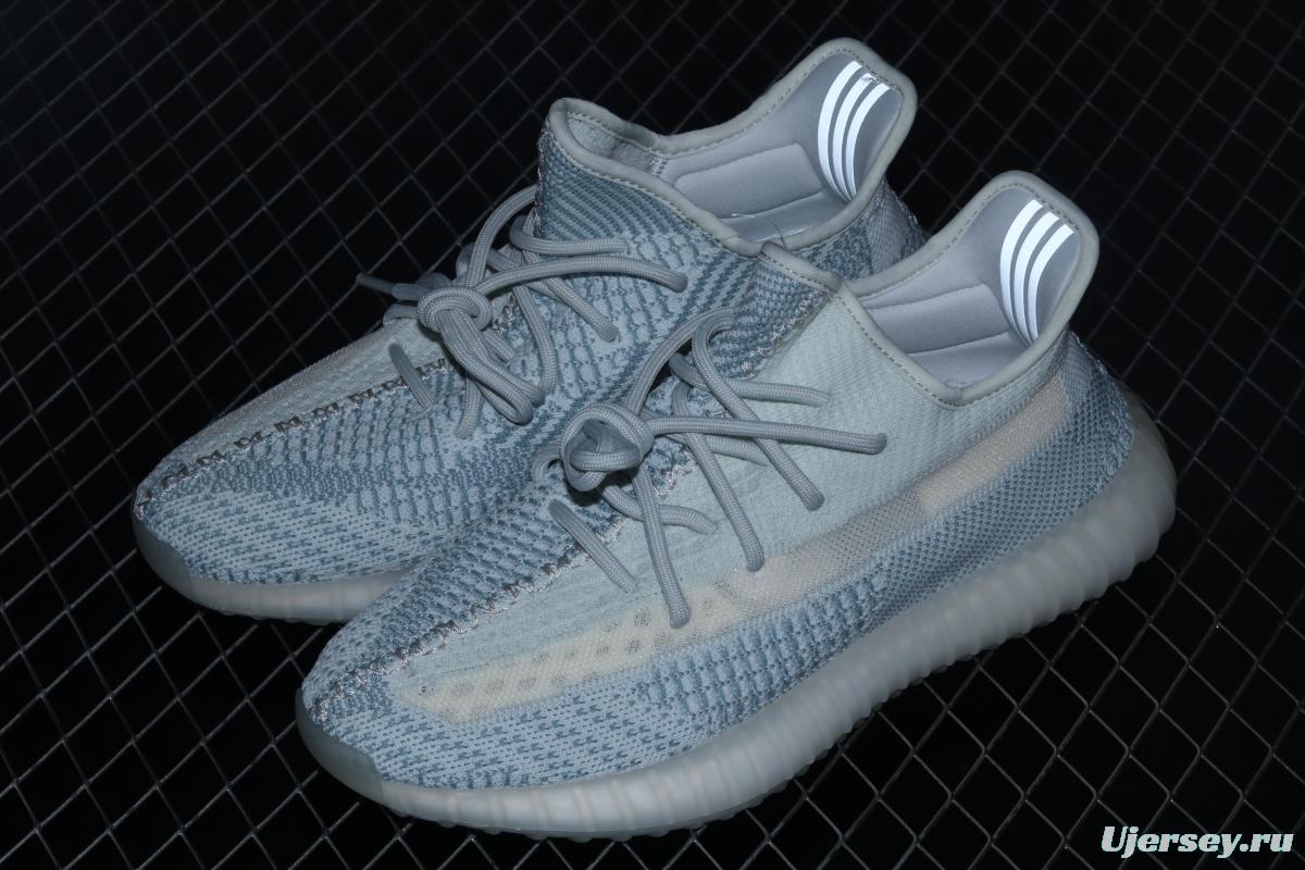 Adidas Yeezy 350 V2 Boost Basf FW3043 Darth Coconut 350 second generation hollowed-out silk ice blue color BASF Boost original