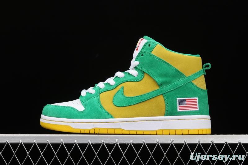 NIKE SB DUNK High Pro Oakland sports team high top fashion casual board shoes 305050-337