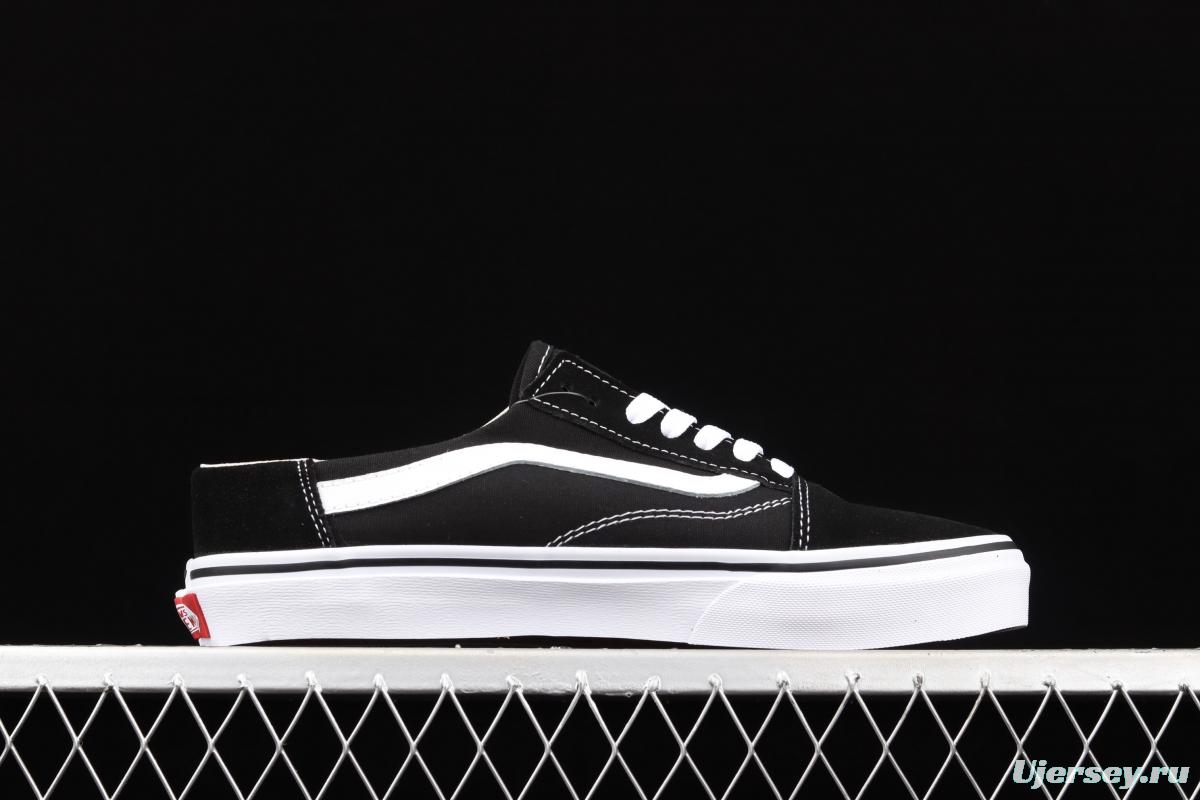 Vans Old Skool black and white low gang classic semi-drag Loafers Shoes VN0A3MUS6BT