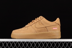 Supreme x NIKE Air Force 1 Low AF1 co-branded wheat suede low-top casual board shoes DN1555-200