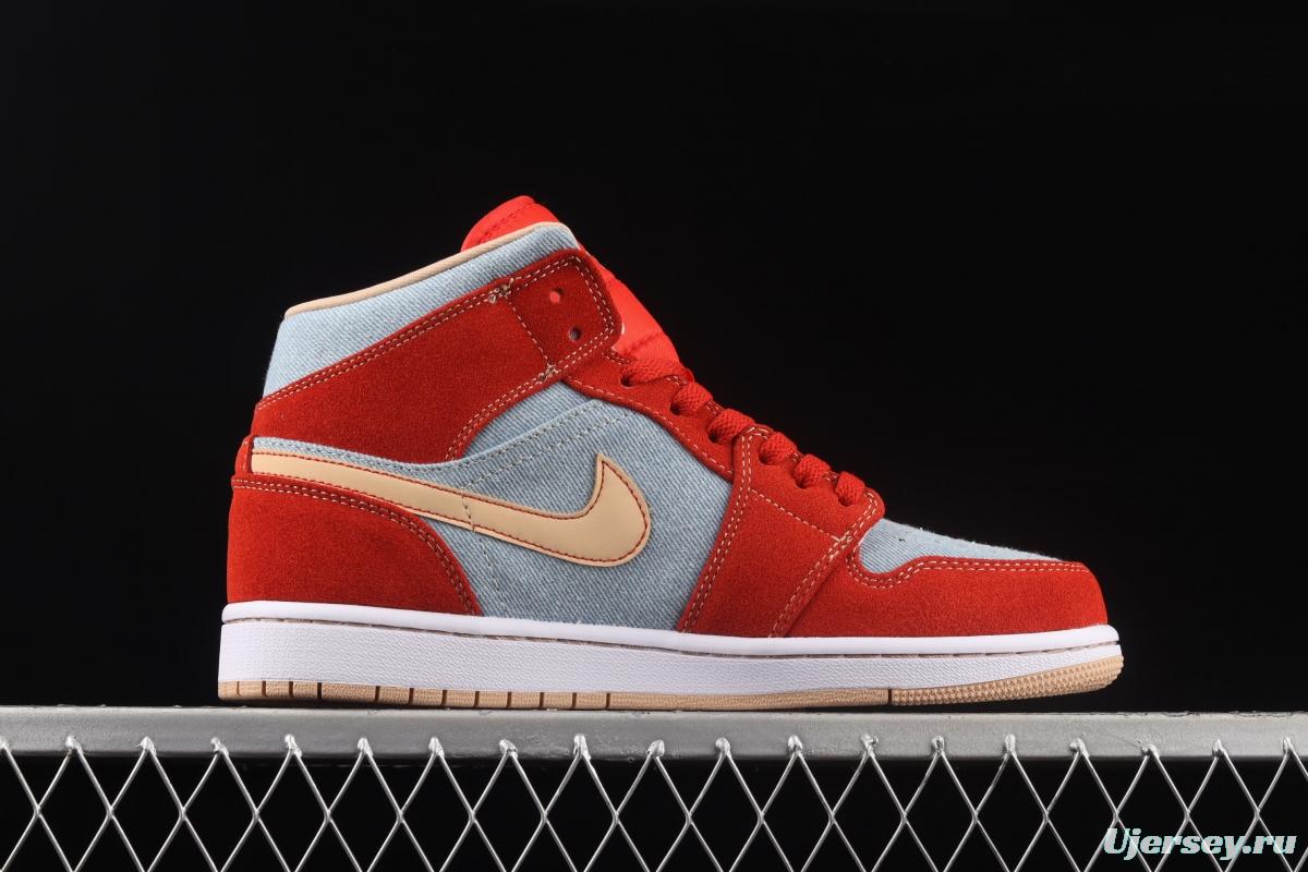 Levi's x Air Jordan 1 Mid Denim Levi denim basketball shoes DM4352-600