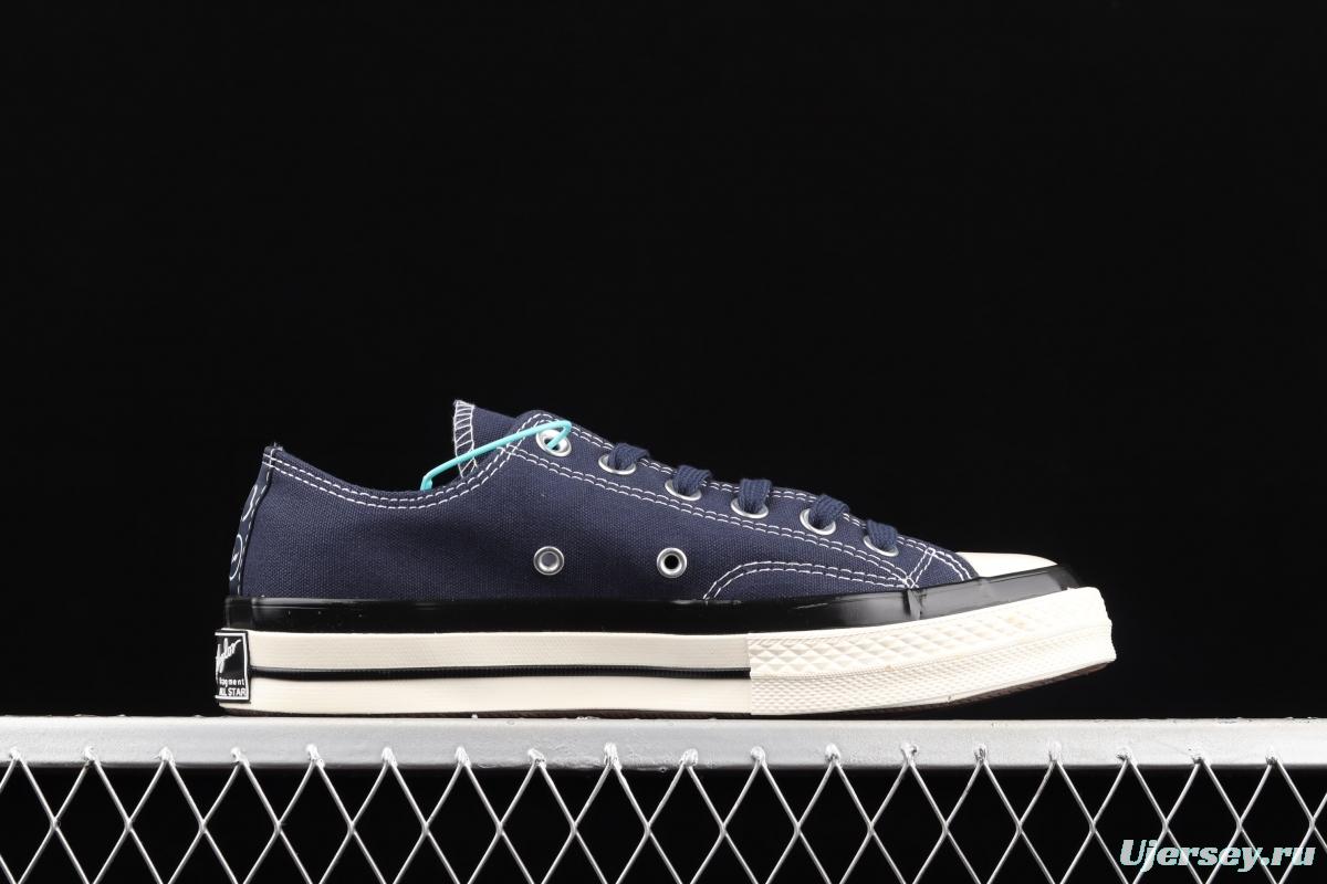 Fragment x Moncler x Converse 1970 S Fujiwara Hiroshi Fujiwara Tripartite name Classic low-top canvas shoes 172323C