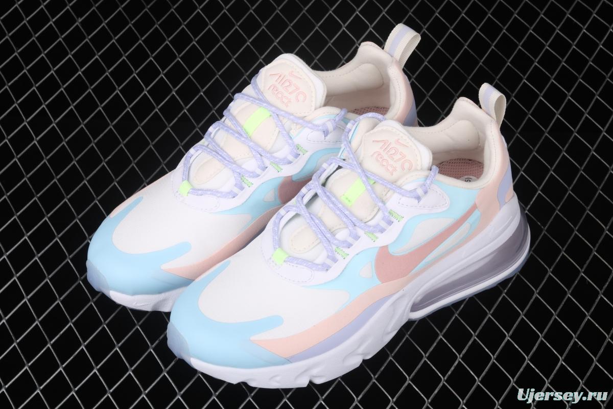 NIKE Air Max 270React new high frequency mesh function half palm air cushion running shoes CQ4805-146,