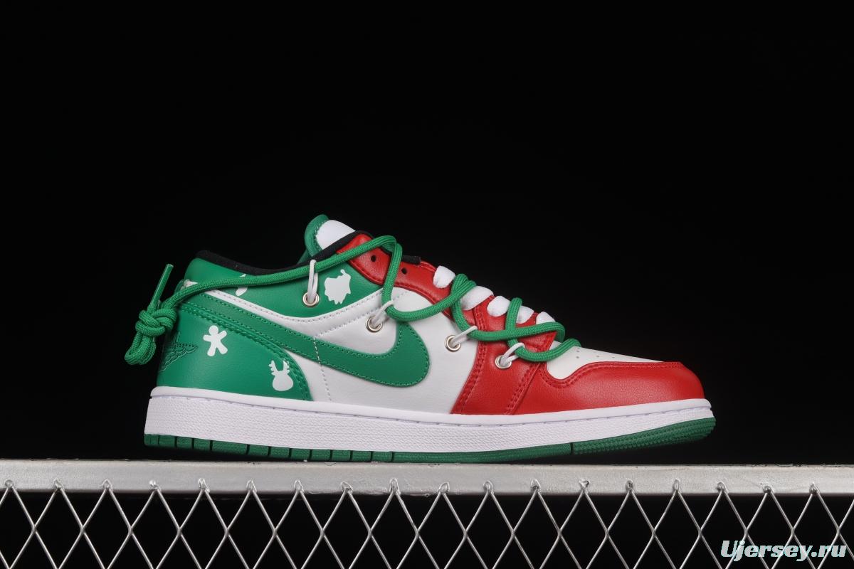 Air Jordan 1 Low Christmas Theme Custom Edition Sports Culture Basketball Shoes 553558-129