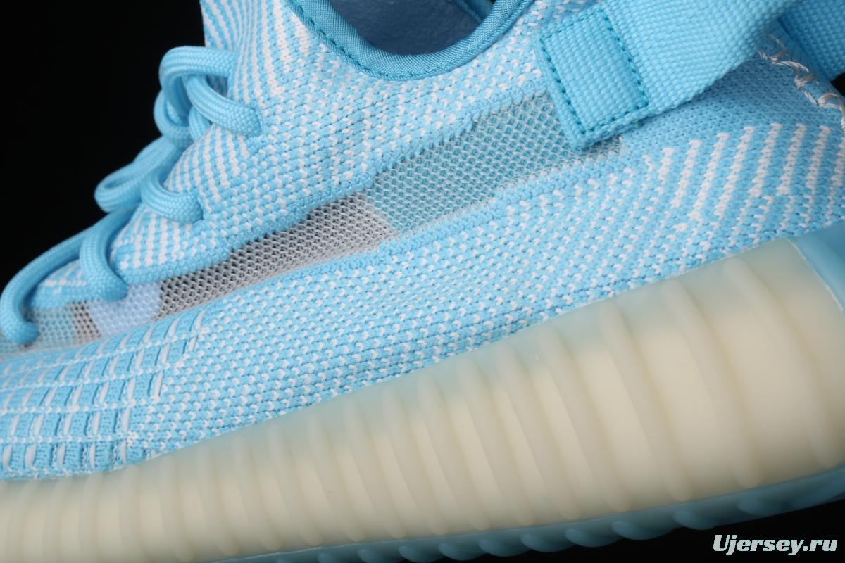 Adidas Yeezy 350 Boost V2 CI1173 Darth Coconut 350 second generation silver powder hollowed-out North Carolina blue color match