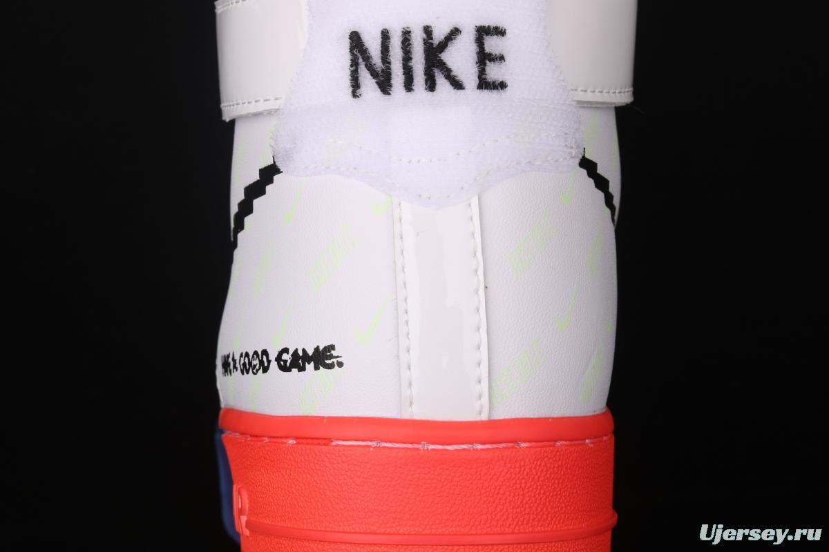 OFF-White x NIKE Air Force 1: 07 Vntg Suede Mix joint video game League of Legends skin luminous high-top casual board shoes DC2111-101