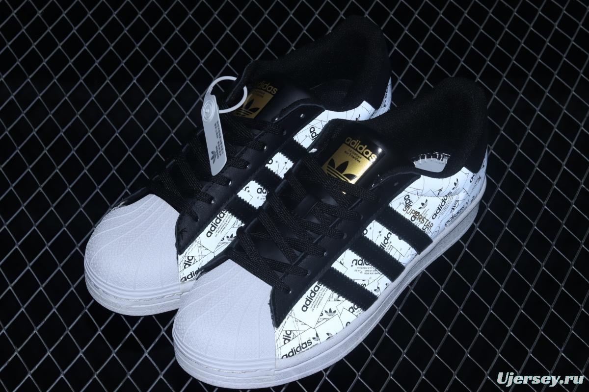 Adidas Originals Superstar FV2819 shell head printed with logo 3M reflective classic sports shoes