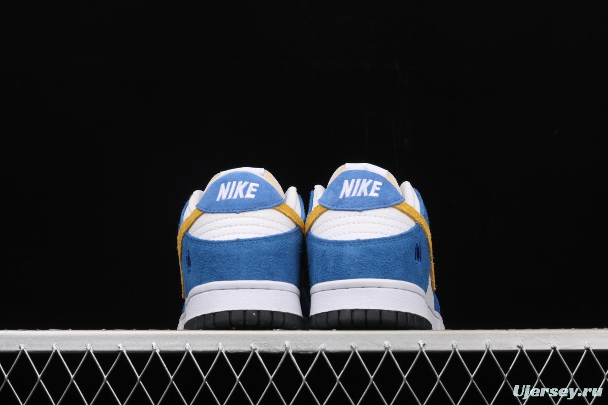 Kasina x NIKE SB DUNK Low co-signed blue and yellow retro low-top leisure sports skateboard shoes CZ6501-100
