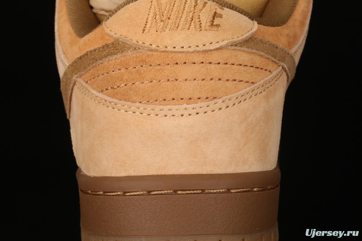 NIKE SB DUNK Low Pro wheat color deciduous yellow low-top sports skateboard shoes 883232-700