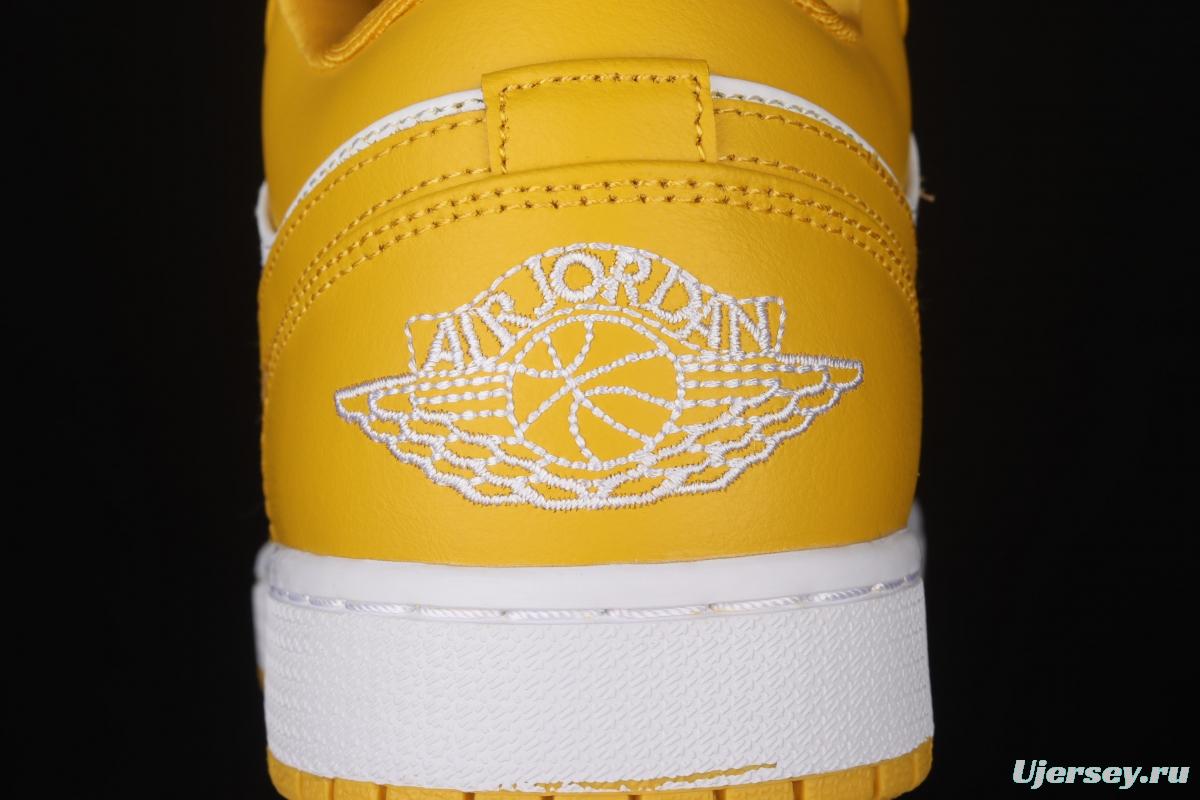 Air Jordan 1 Low white and yellow low side culture leisure sports shoes 553558-171