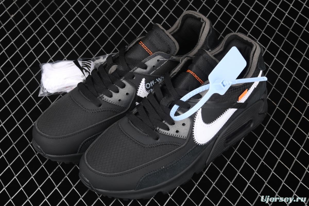 OFF-White x NIKE Air Max 90 OW joint limited edition classic air cushion running shoes AA7293-001