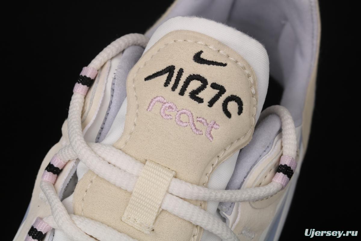 NIKE Air Max 270React new high-frequency mesh function half-palm air cushion cushioning running cloth shoes CT1287-100