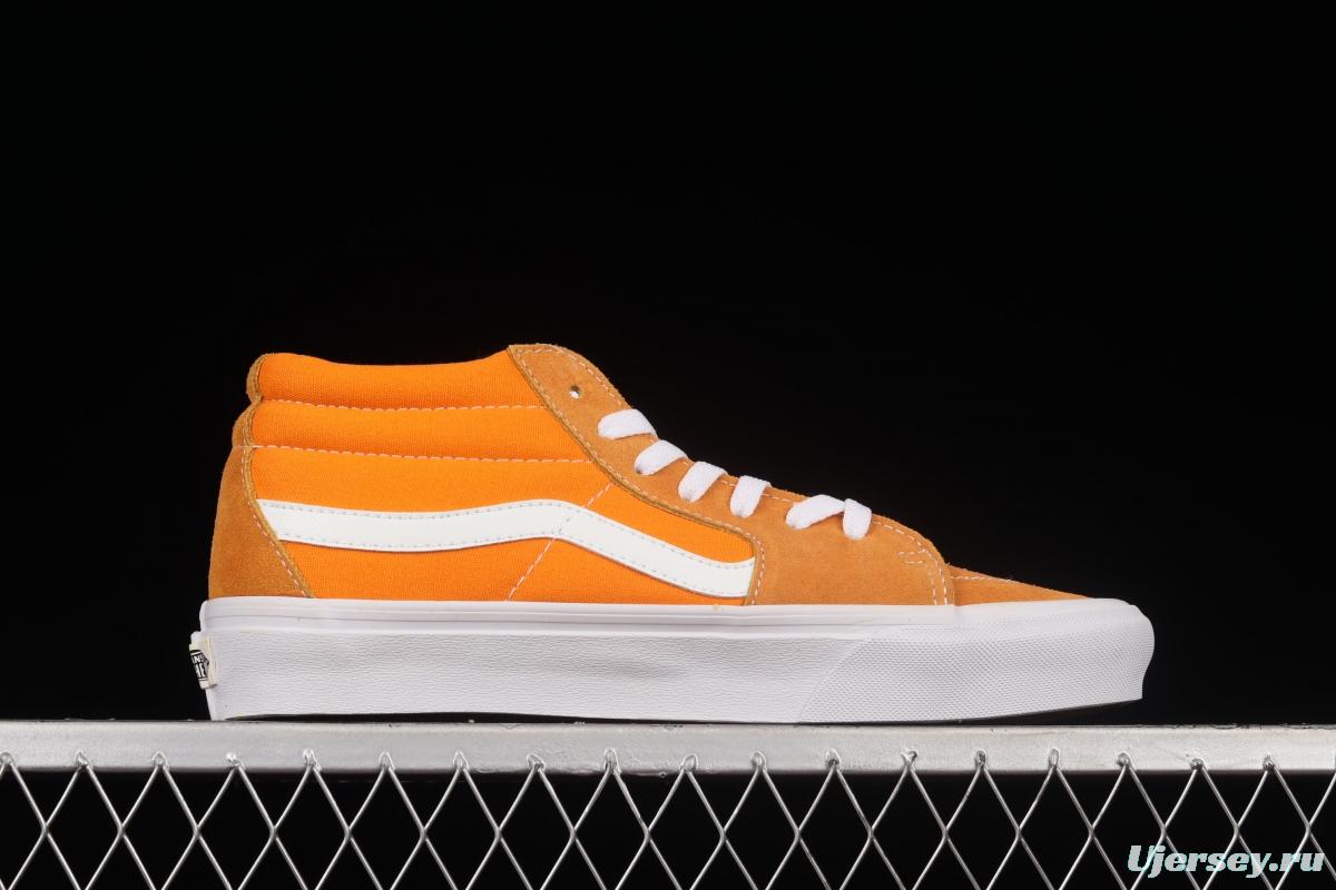 Vans Sk8-Mid 2022 Spring New Orange Soda Water Upper Skateboard Shoes VN0A3WM360C