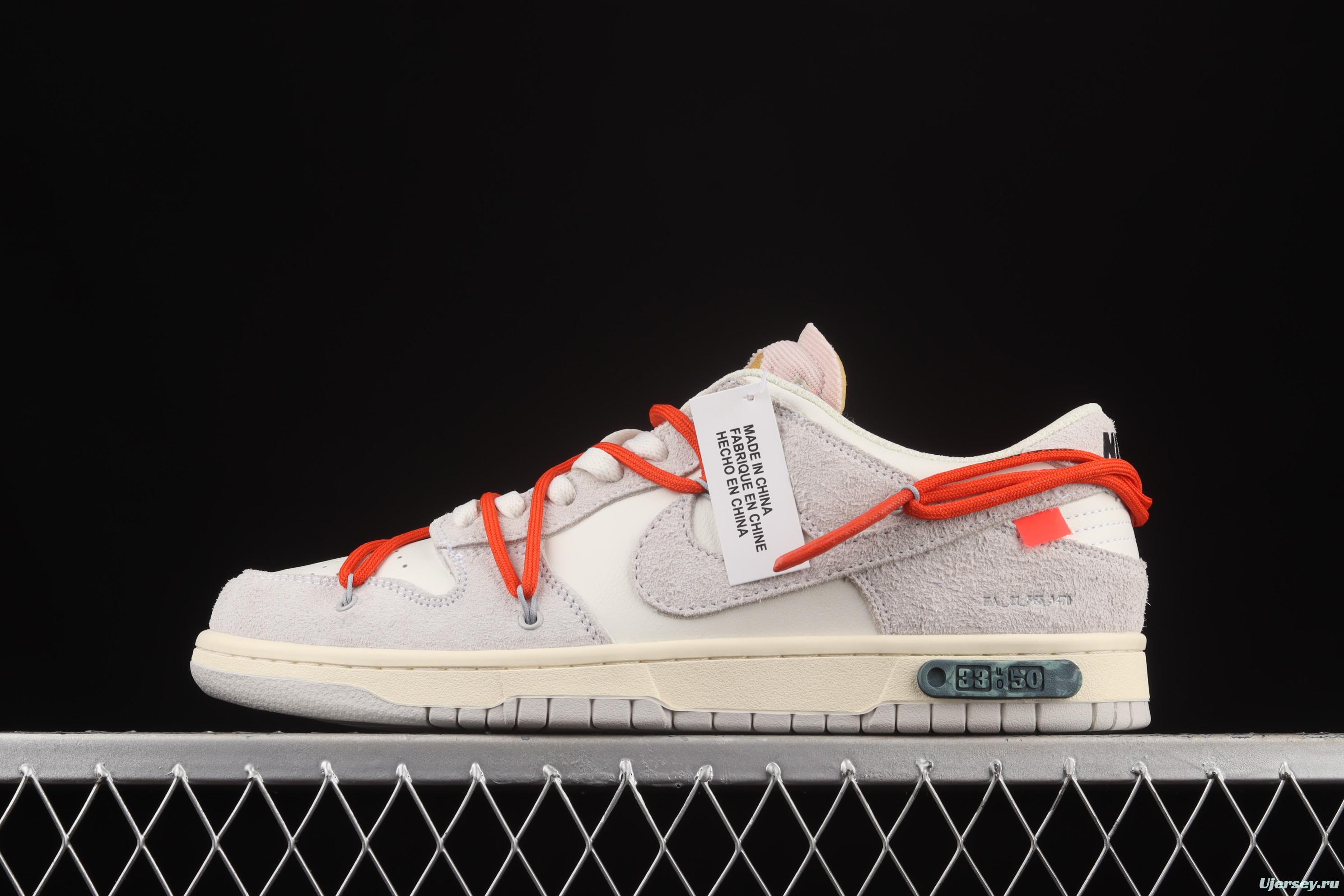 OFF-White x NIKE DUNK Low 12 of 50 OW suede SB buckle rebound fashion casual board shoes DJ0950-118