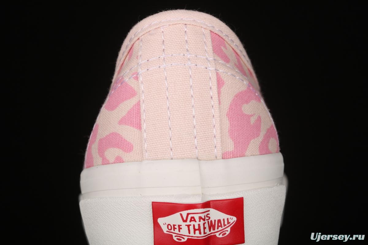 Vans Vault OG Authentic Lx high-end regional pink leopard pattern vulcanized canvas low-top casual board shoes VN0A38ENVL2