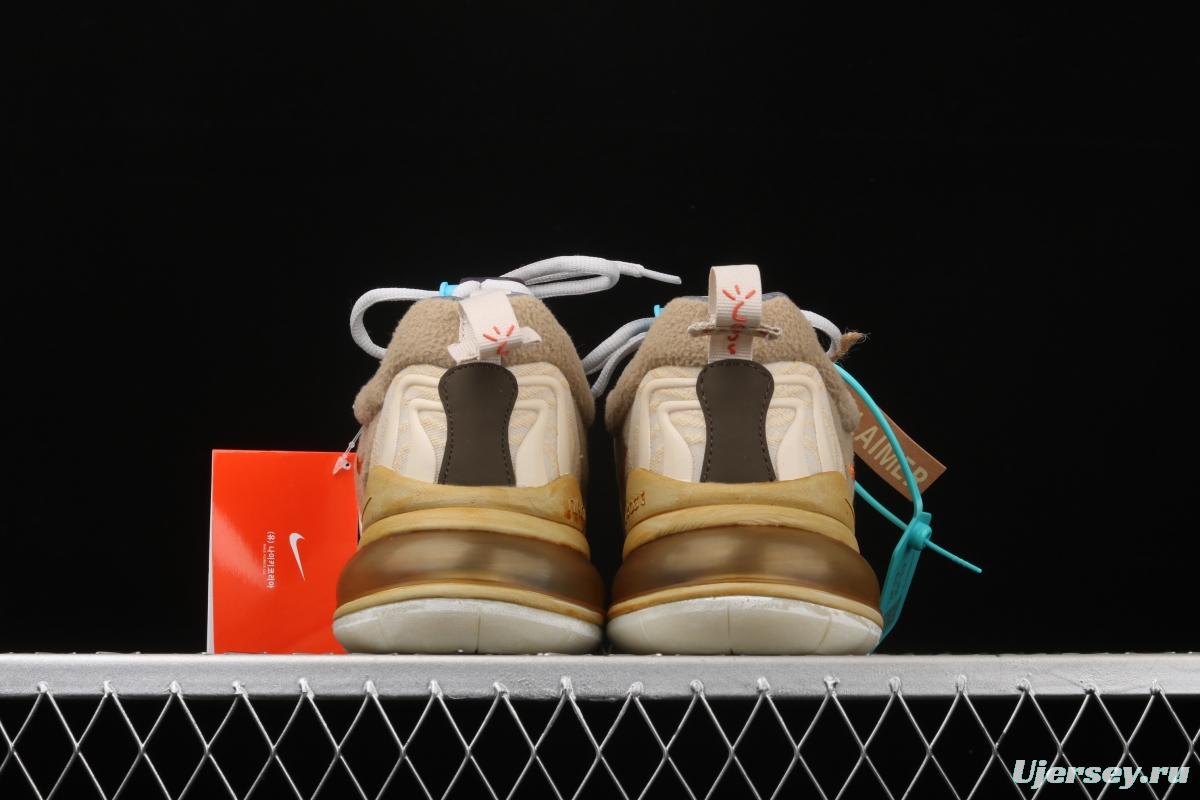 Travis Scott x NIKE Air Max 270React TS co-branded half-palm air cushion running shoes CT2864-200
