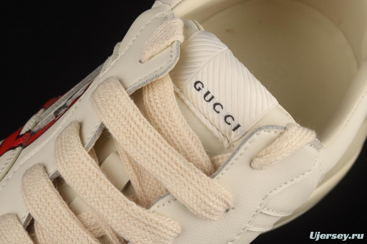 Gucci Rhyton Vintage Trainer Sneaker Gucci daddy 5D leather horn retro jogging daddy shoes DRW009522