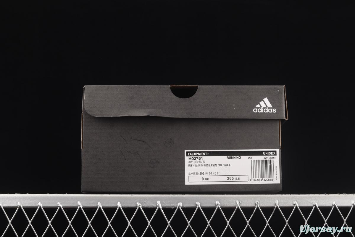 Adidas EQUIPMENT+ H02751 2021 new cushioning breathable popcorn casual running shoes