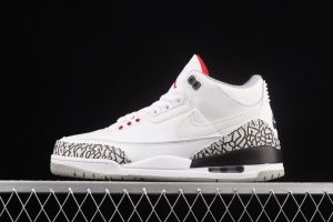 Air Jordan 3 TiNIKEer Hatfield AJ3 Joe 3 manuscript White cement Hook AV6683-160