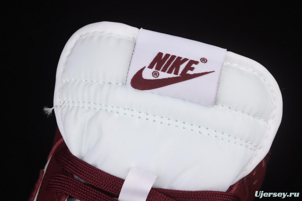 NIKE SB DUNK Low Prm wine red and white color SB buckle rebound fashion leisure board shoes DD1503-108