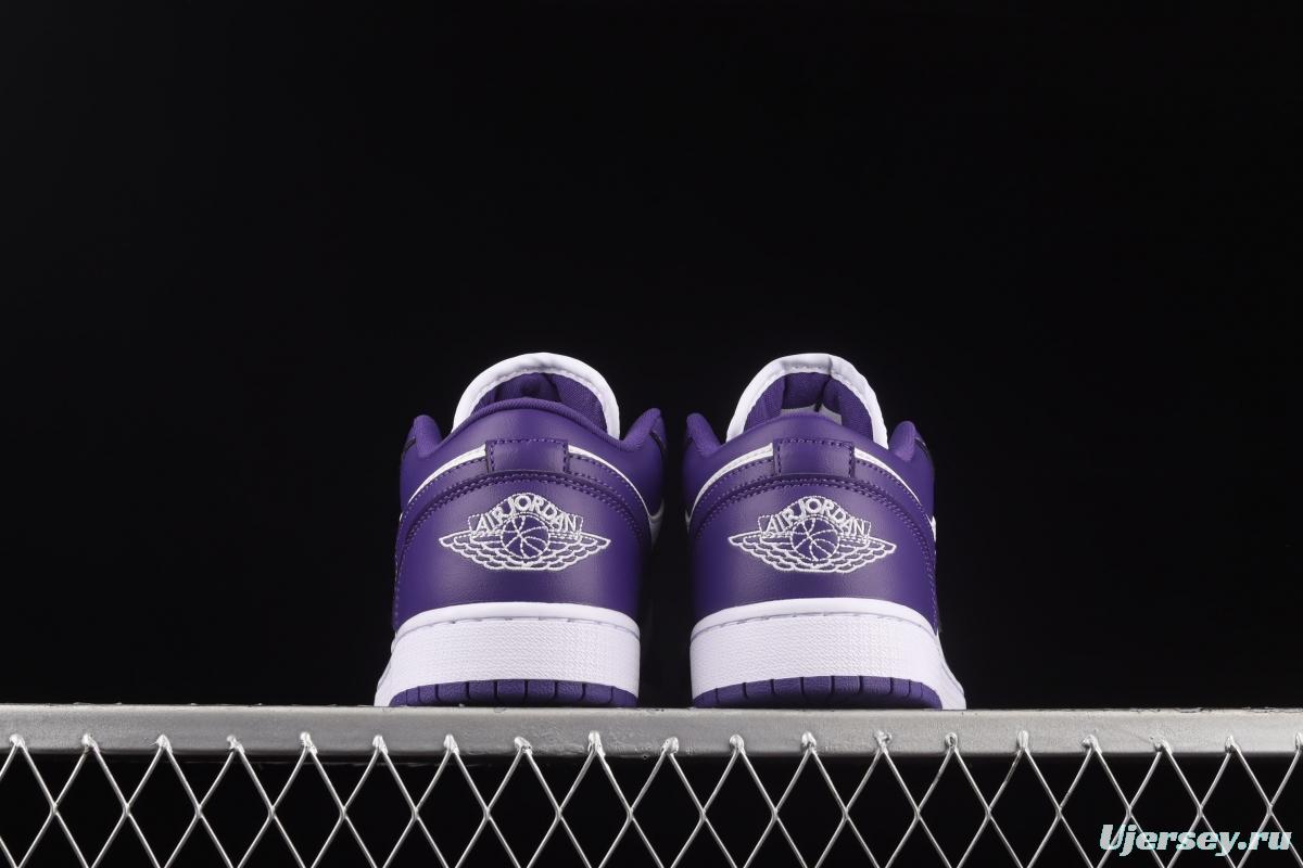 Air Jordan Low White and Purple Coat low-end Culture Leisure Sports Basketball shoes DC0774-500