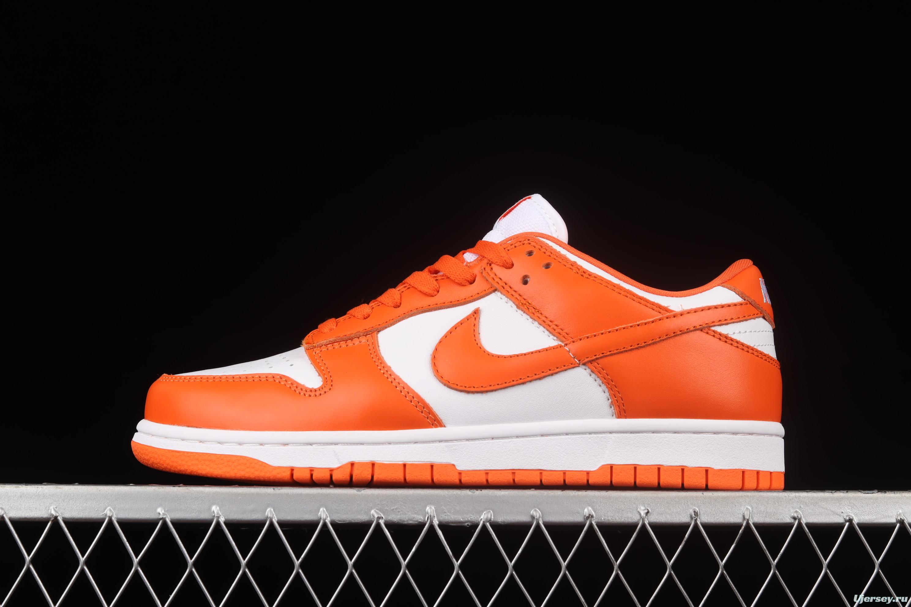 NIKE SB DUNK Low Pro Syracuse white orange board shoes CU1726-101