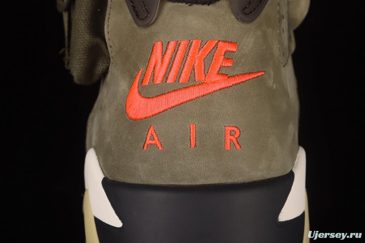 Travis Scott x Air Jordan 6 TS co-signed Pocket Army Green Night Light Basketball shoes CN1084-200