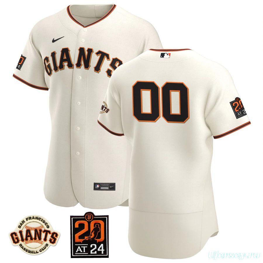 Men's Cream 2020 Home Authentic Custom Patch Team Jersey