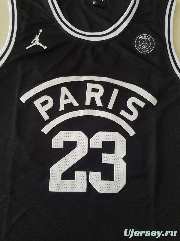 PSG Michael Jordan Black Basketball Jerseys