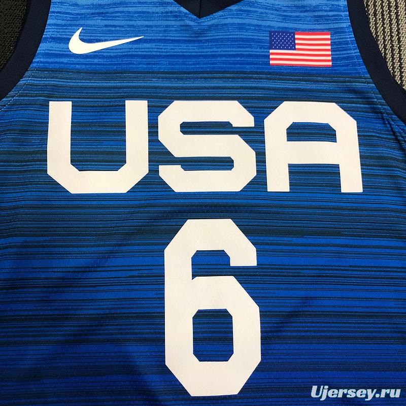 Thai Version Men's Damian Lillard Navy USA Basketball Player Jersey