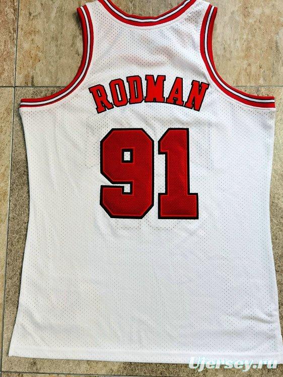 Men's Dennis Rodman White Retro Classic Team Jersey