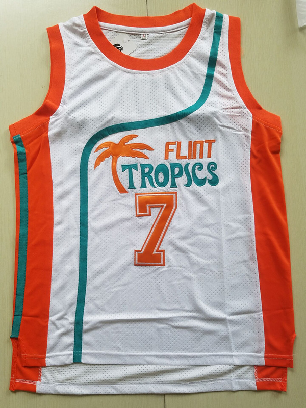 Flint Tropics 7 Coffee Black Basketball Jersey Semi Pro Team New