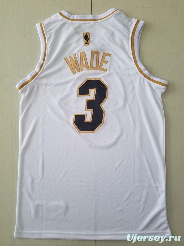 Dwyane Wade 3 White Golden Edition Jersey