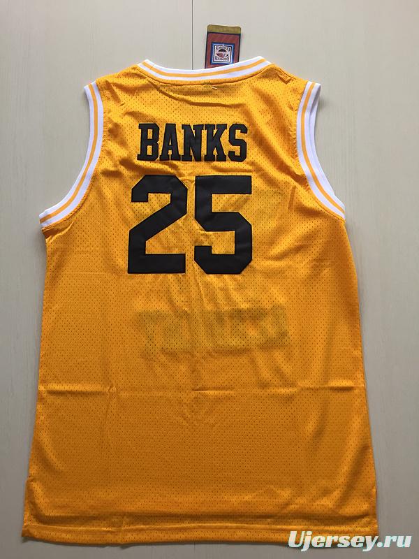 The Fresh Prince of Bel-Air Alfonso Ribeiro Carlton Banks Bel-Air Academy Yellow Basketball Jersey