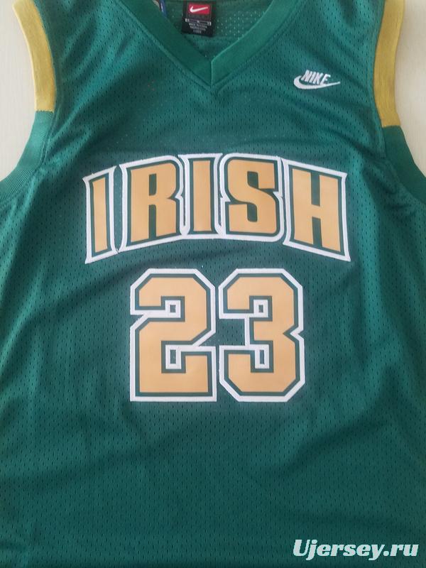 LeBron James 23 Irish High School Green Basketball Jersey