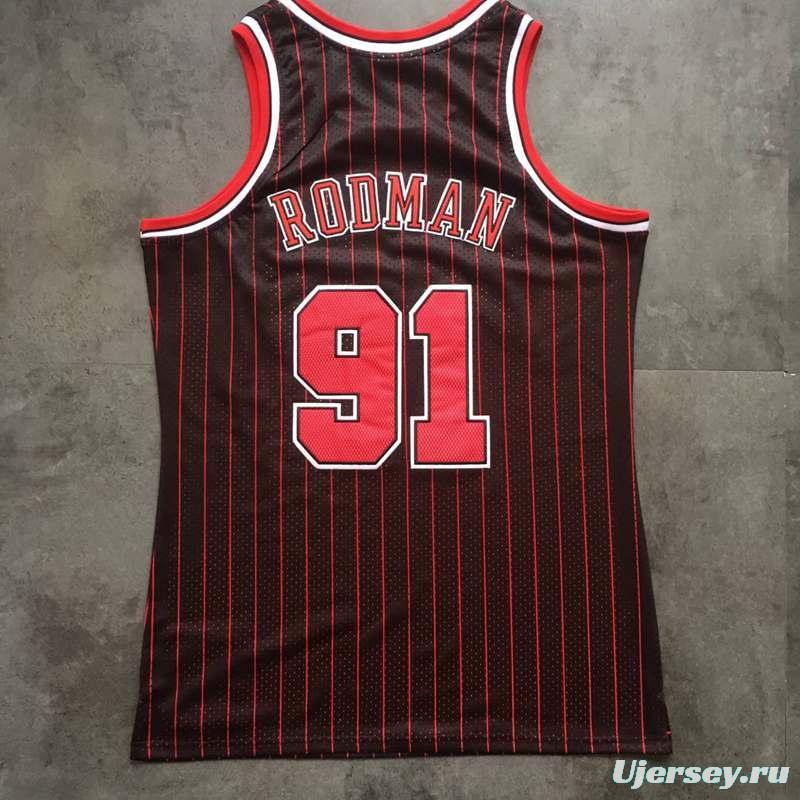 Men's Dennis Rodman Black Retro Classic Team Jersey