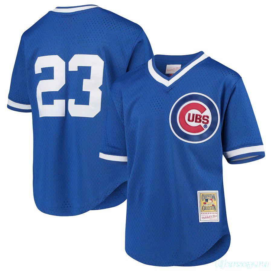 Youth Ryne Sandberg Royal Cooperstown Collection Mesh Batting Practice Throwback Jersey