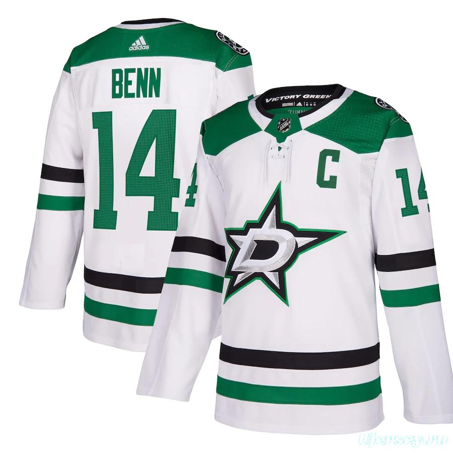 Men's Jamie Benn White Away Player Team Jersey