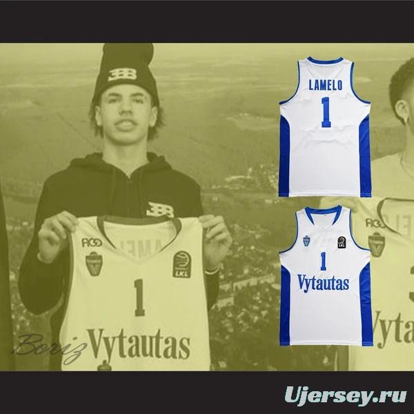 Lamelo Ball 1 Lithuania Vytautas White Basketball Jersey