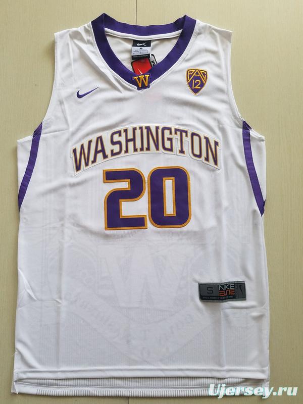 Markelle Fultz 20 Washington College White Basketball Jersey