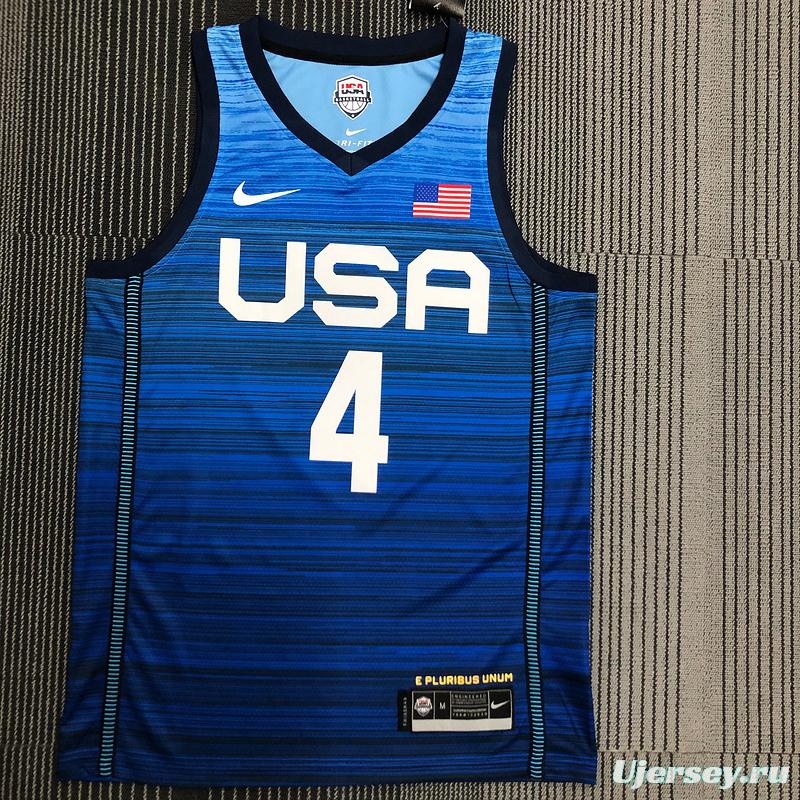 Thai Version Men's Bradley Beal Navy USA Basketball Player Jersey
