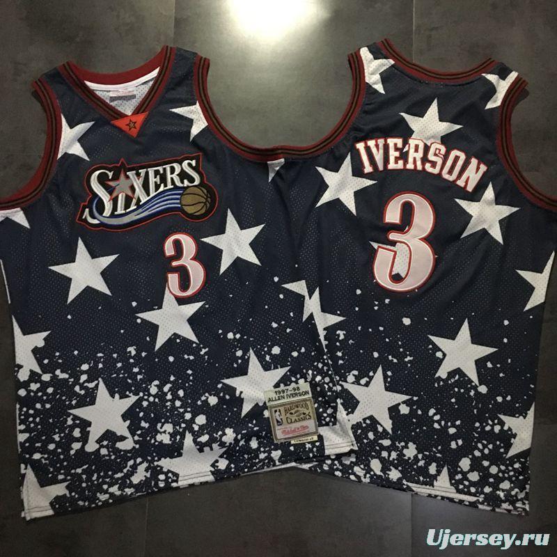 Men's Allen Iverson Black Retro Classic Team Jersey