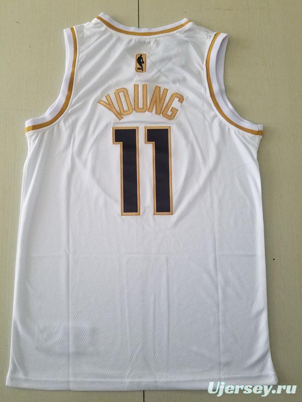 Trae Young 11 White Golden Edition Jersey