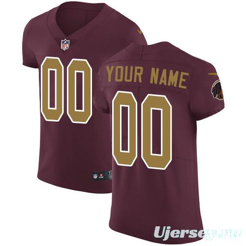 Men's Burgundy Alternate Custom Elite Team Jersey