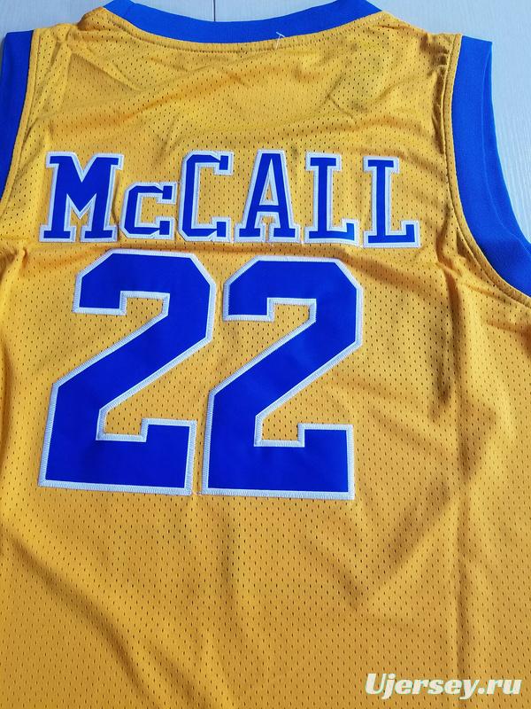 Quincy McCall 22 Crenshaw High School Yellow Basketball Jersey Love and Basketball