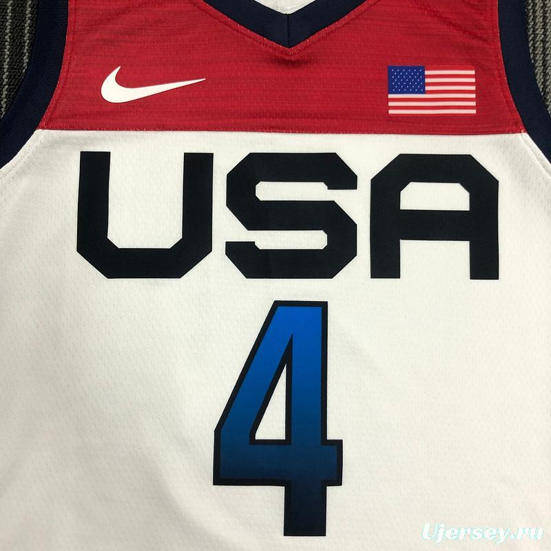 Thai Version Men's Bradley Beal White USA Basketball Player Jersey