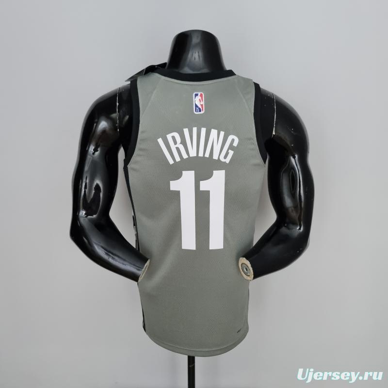 75th Anniversary Irving #11 Brooklyn Nets City Edition Gray NBA Jersey